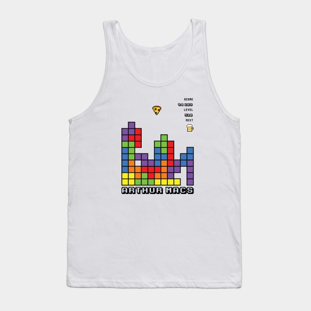 Arthur Mac's Tetris White Tank Top by ArthurMacs